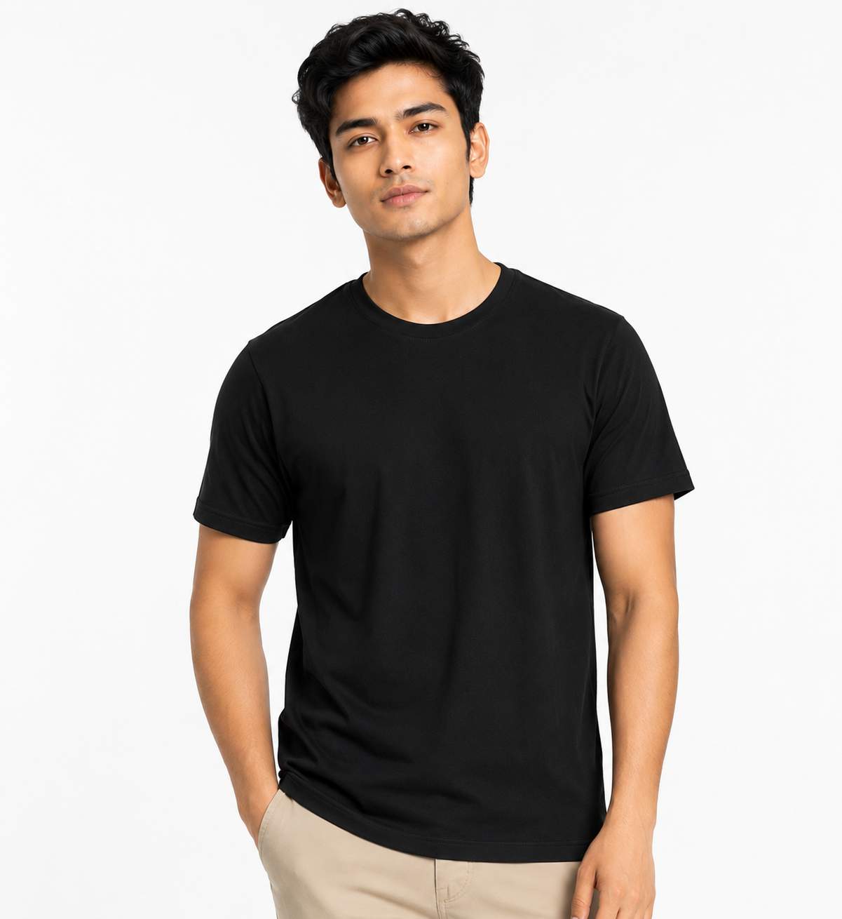 Mens Solid Crew Neck T shirt 